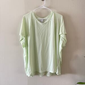Athleta Ultimate Train Tee Womens 3X Mint Green Athleisure Semi Sheer Active Top